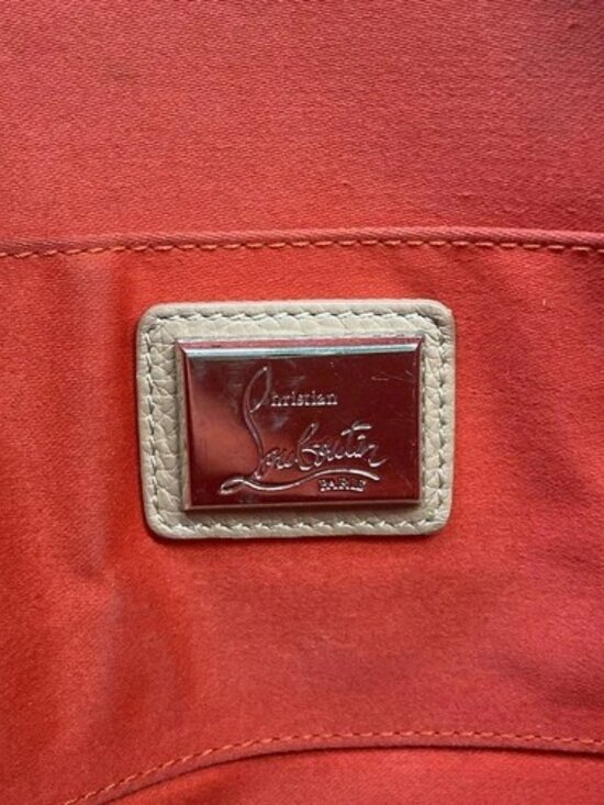 CHRISTIAN LOUBOUTIN Loubi Clutch Pink Beige Leather Clutch Bag main image 16